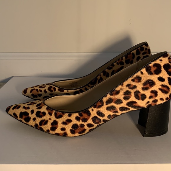 Marc Fisher | Leopard Print | Pointed Toe | Block Heel | Cow Fur - Picture 4 of 5